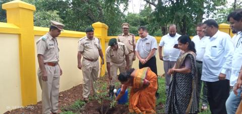 Tree plantation programme at Crematorium in Sacorda