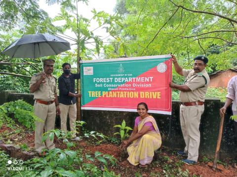 Tree plantation program  schools at Arla Keri  and Savoi verem Ponda