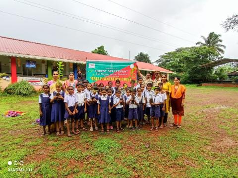 Tree plantation program  schools at Arla Keri  and Savoi verem Ponda