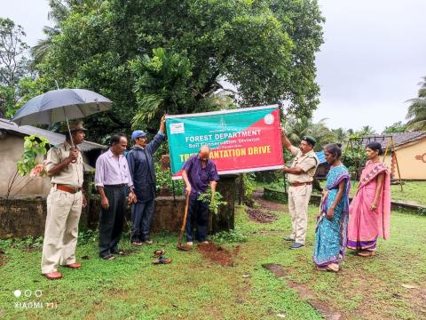 Tree plantation program  schools at Arla Keri  and Savoi verem Ponda