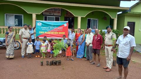 Tree plantation programme at primary school at shirshirie Borim Ponda