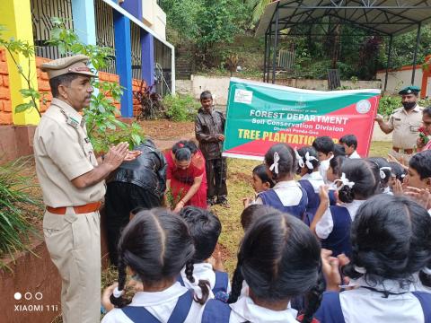 Tree plantation program in Primary School,  Priol Ponda