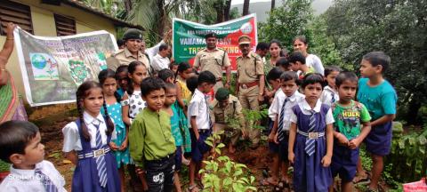 Vanamostav tree planting and distribution of seedlings  Government primary school in Choraunem, Sattari Goa