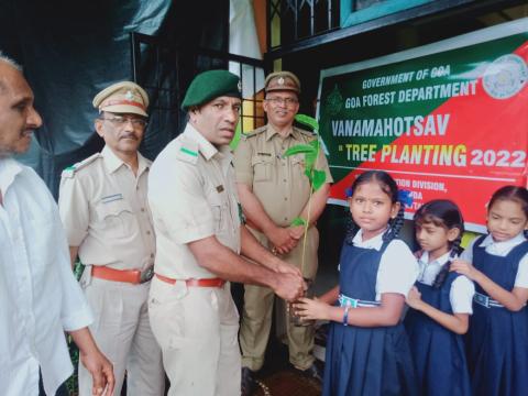 Tree planting and distribution of saplings in a remotely located Govt Primary School in Copardem Village of Sattari Taluka