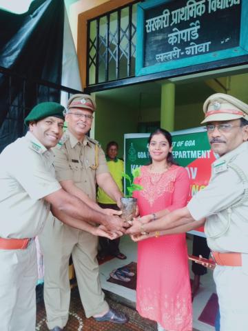 Tree planting and distribution of saplings in a remotely located Govt Primary School in Copardem Village of Sattari Taluka