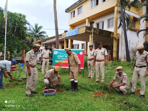 Tree plantation program in Fire Station at Varkhand, Ponda