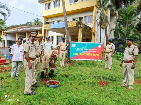 Tree plantation program in Fire Station at Varkhand, Ponda